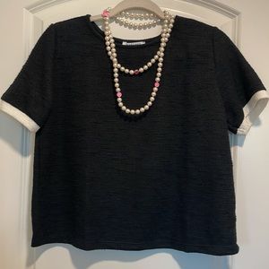 Tweed T-shirt black and white classic